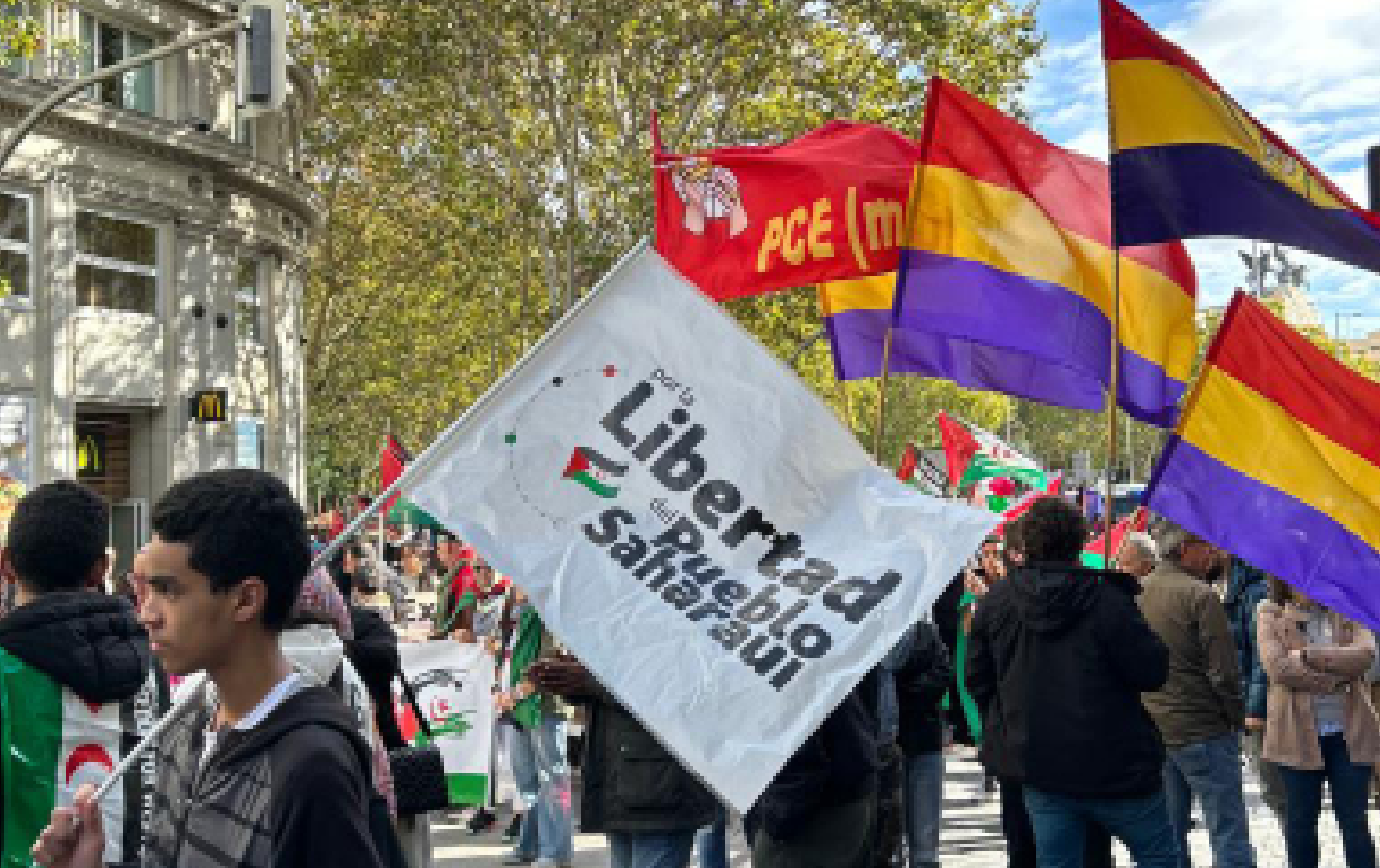 manifestación en solidaridad y apoyo al pueblo saharaui